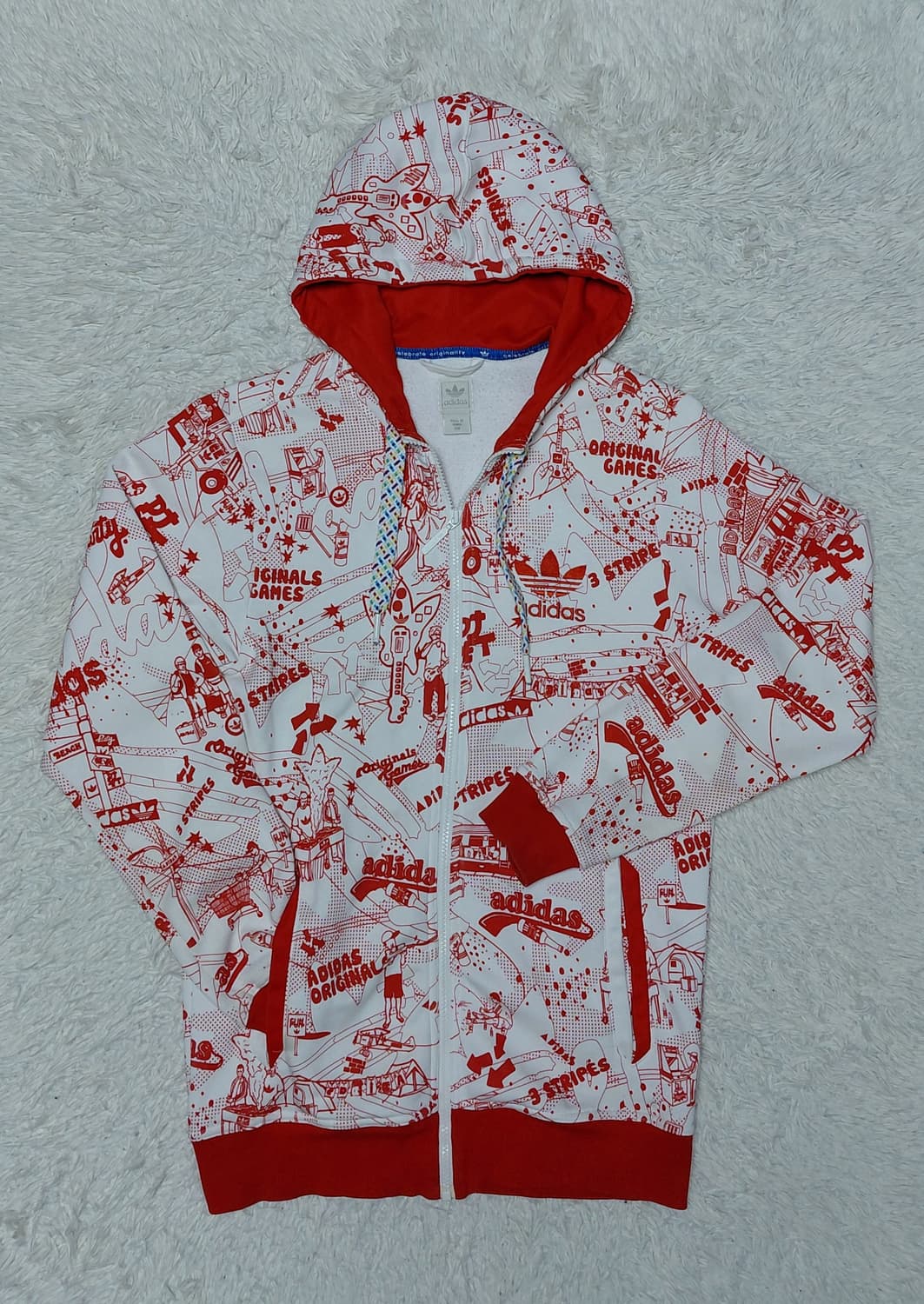 아디다스 패턴 기모 후드집업 100 상품이미지1