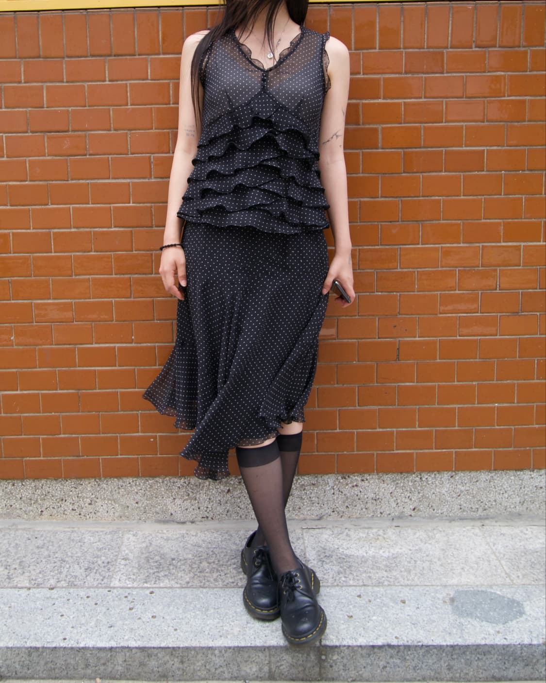 AIR TALK Sheer Dot Ruffle set 상품이미지2