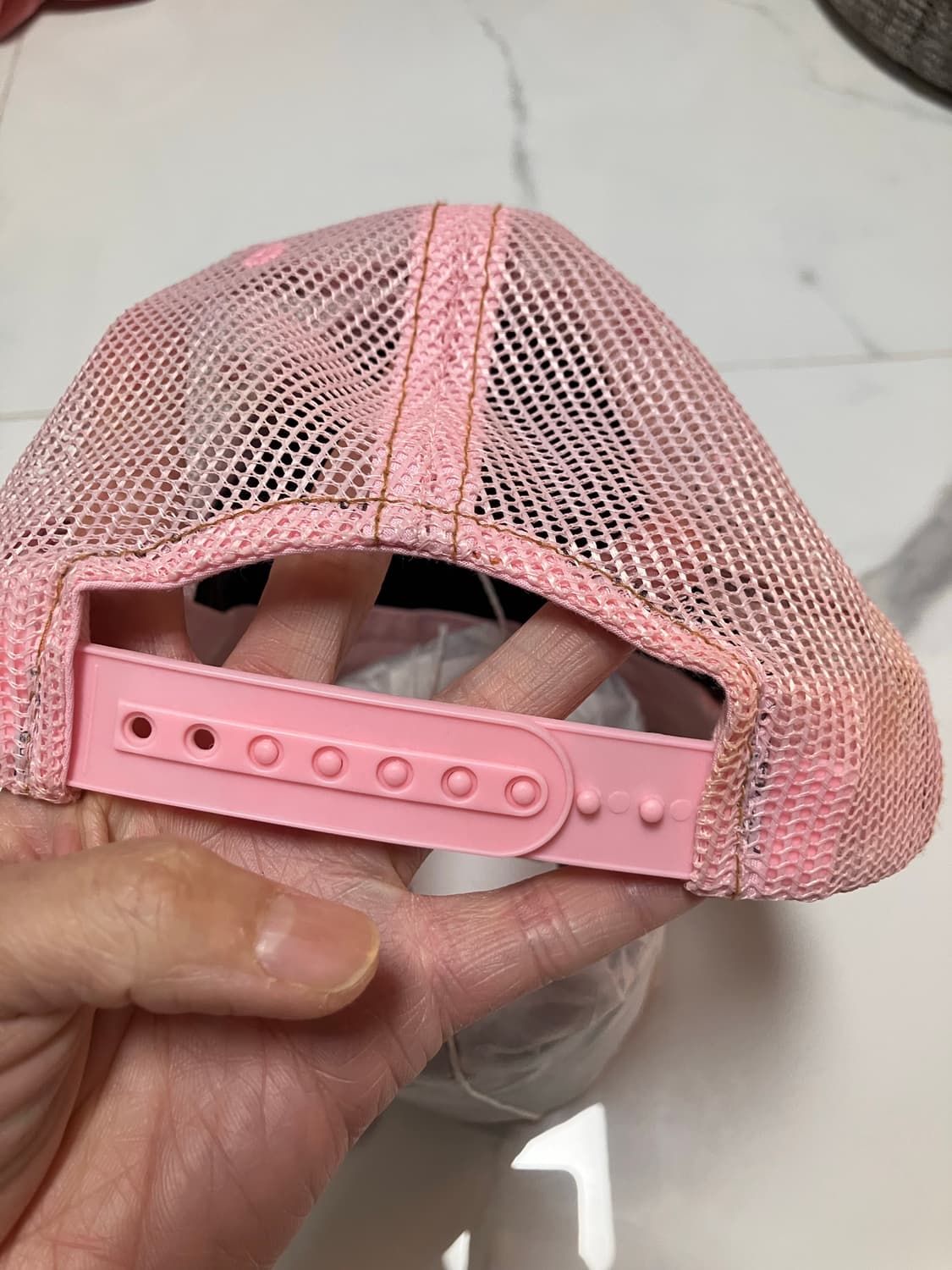 Y2K 대대장 본더치 트러커 매쉬 캡 모자 연핑크 라벤더 상품이미지5