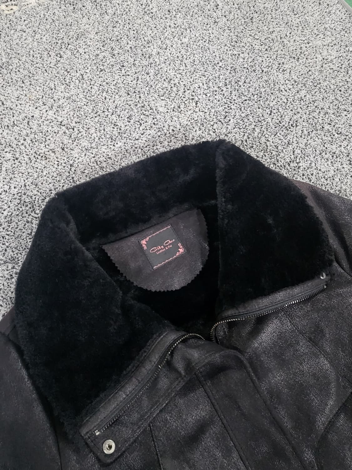 블랙 무스탕(시어링 자켓) 상품이미지3