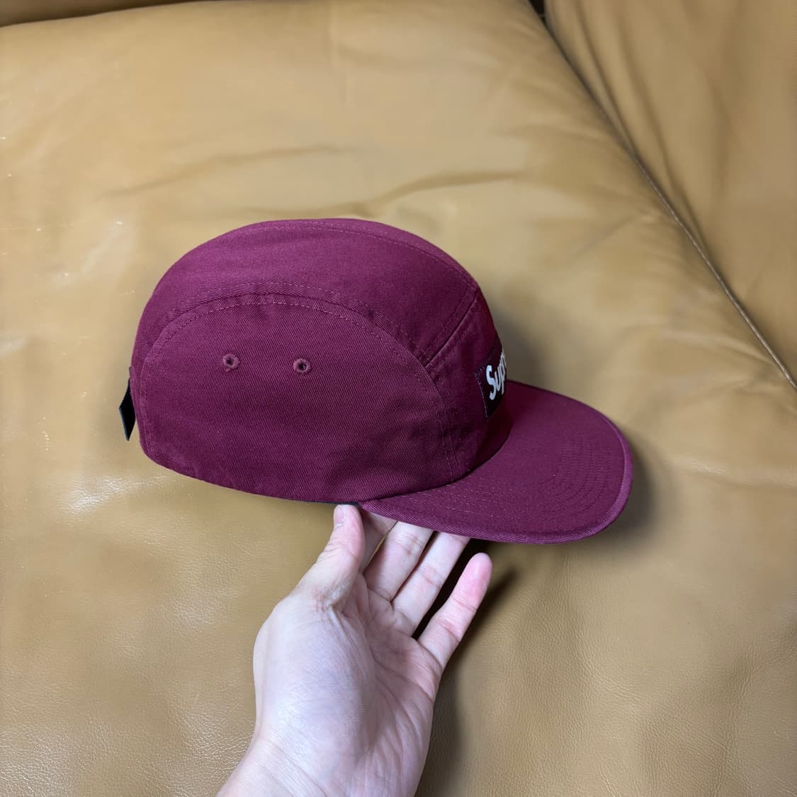 슈프림 캠프캡 모자 박스로고 밀리터리 카고 워시드 와인 상품이미지5