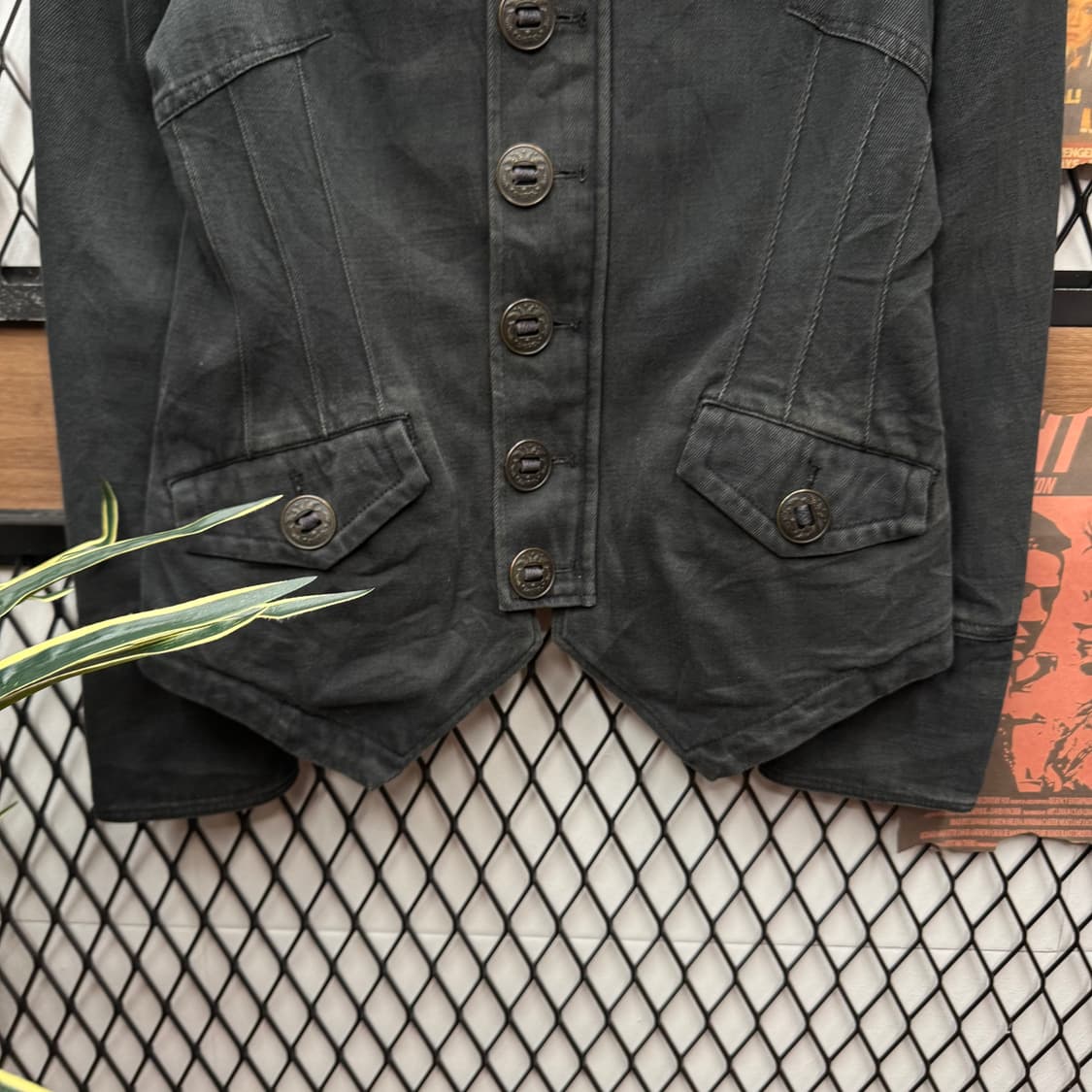 00s 디젤 아카이브 코튼 자켓 전면 투포켓 포인트 블랙 상품이미지4