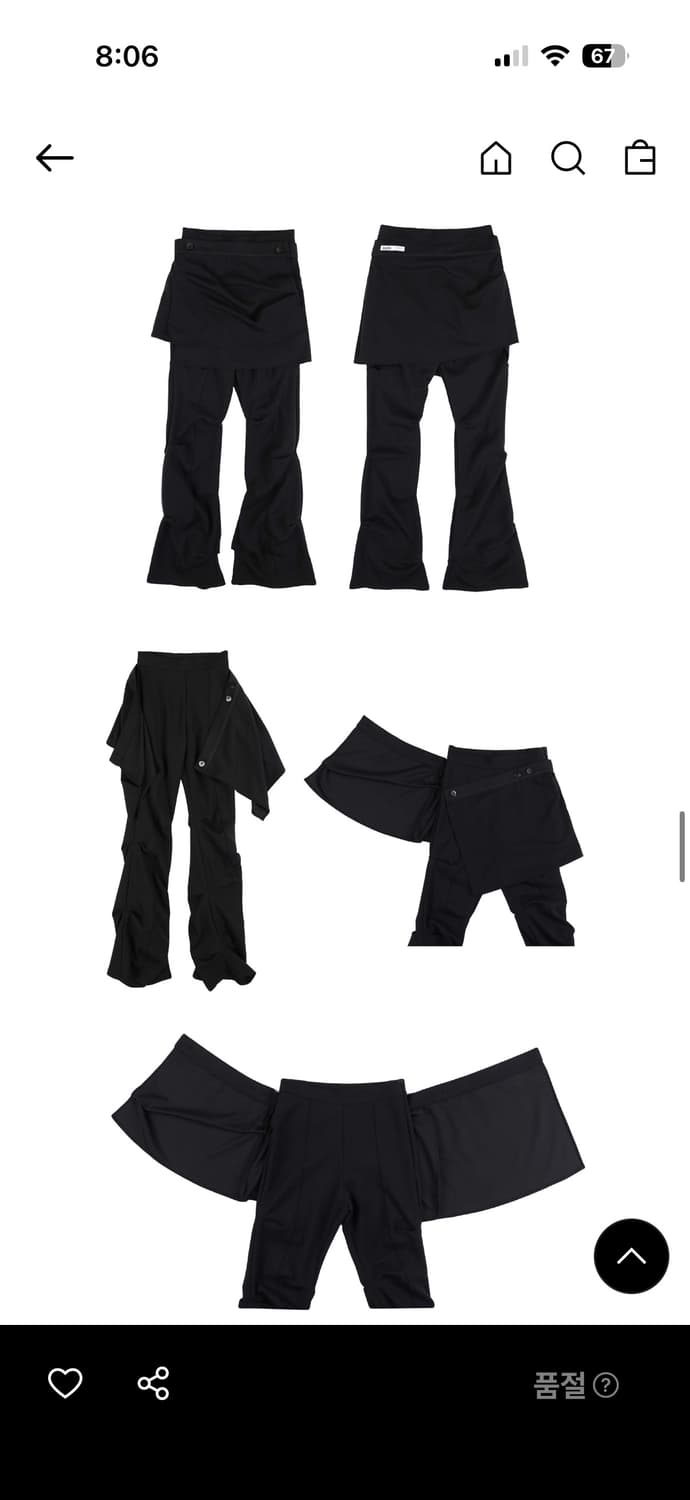 오호스 랩 오버 턱 팬츠 블랙 wrap over tuck pants 상품이미지3