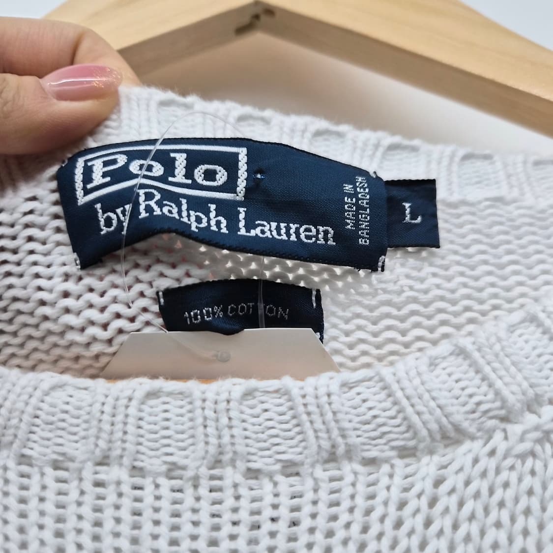 폴로 랄프로렌 화이트 니트 스웨터 남녀공용 L 상품이미지4