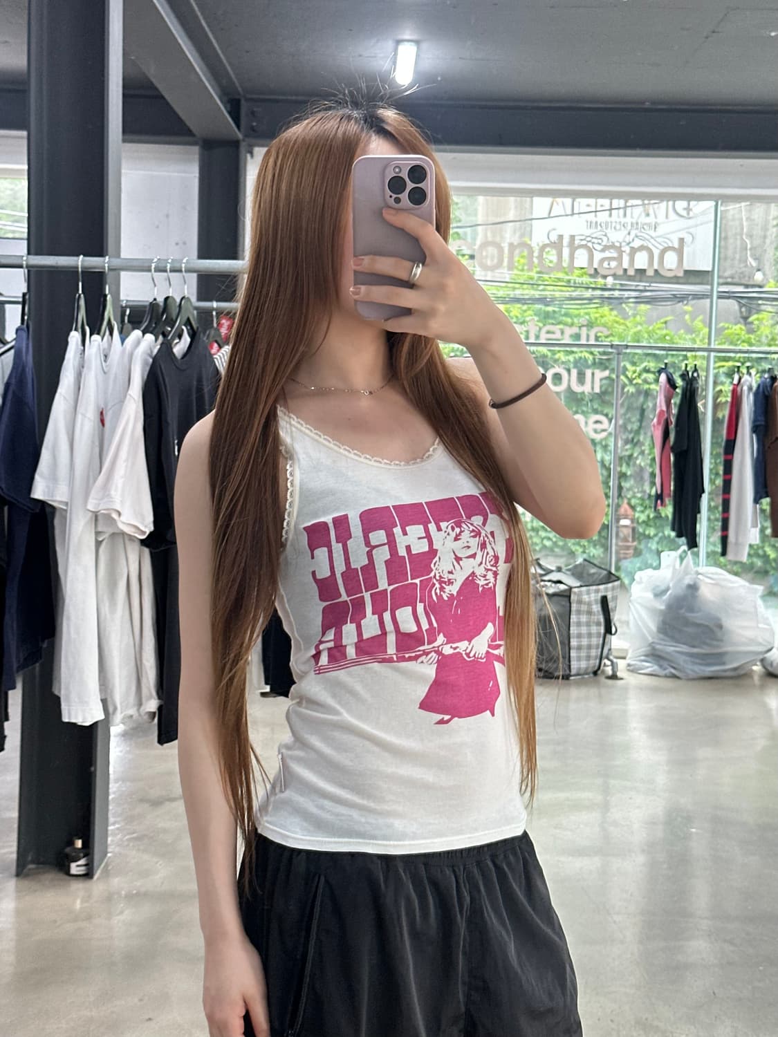 히스테릭글래머 아카이브 핑크히스걸 슬리브 나시 상품이미지3