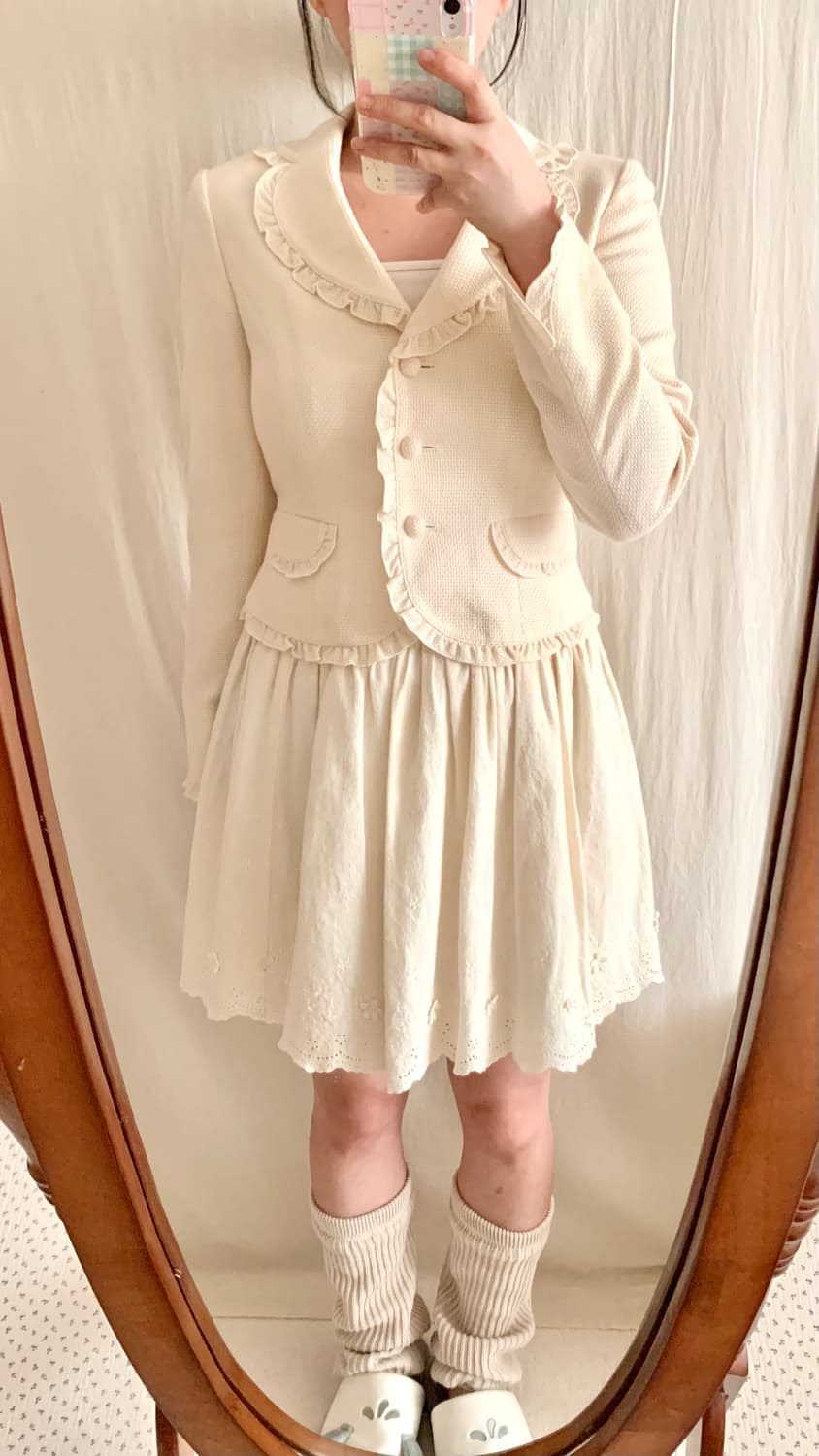 크림아이보리 프릴 페미닌 자켓 상품이미지2