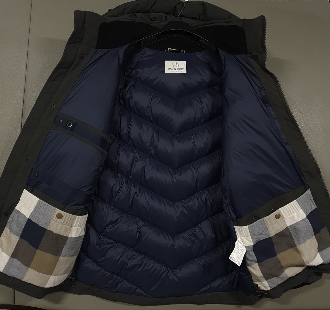 코오롱스포츠 신형 20FW 아웃포켓 구스다운 파카 아웃랜더 패딩 카키 L 상품이미지5