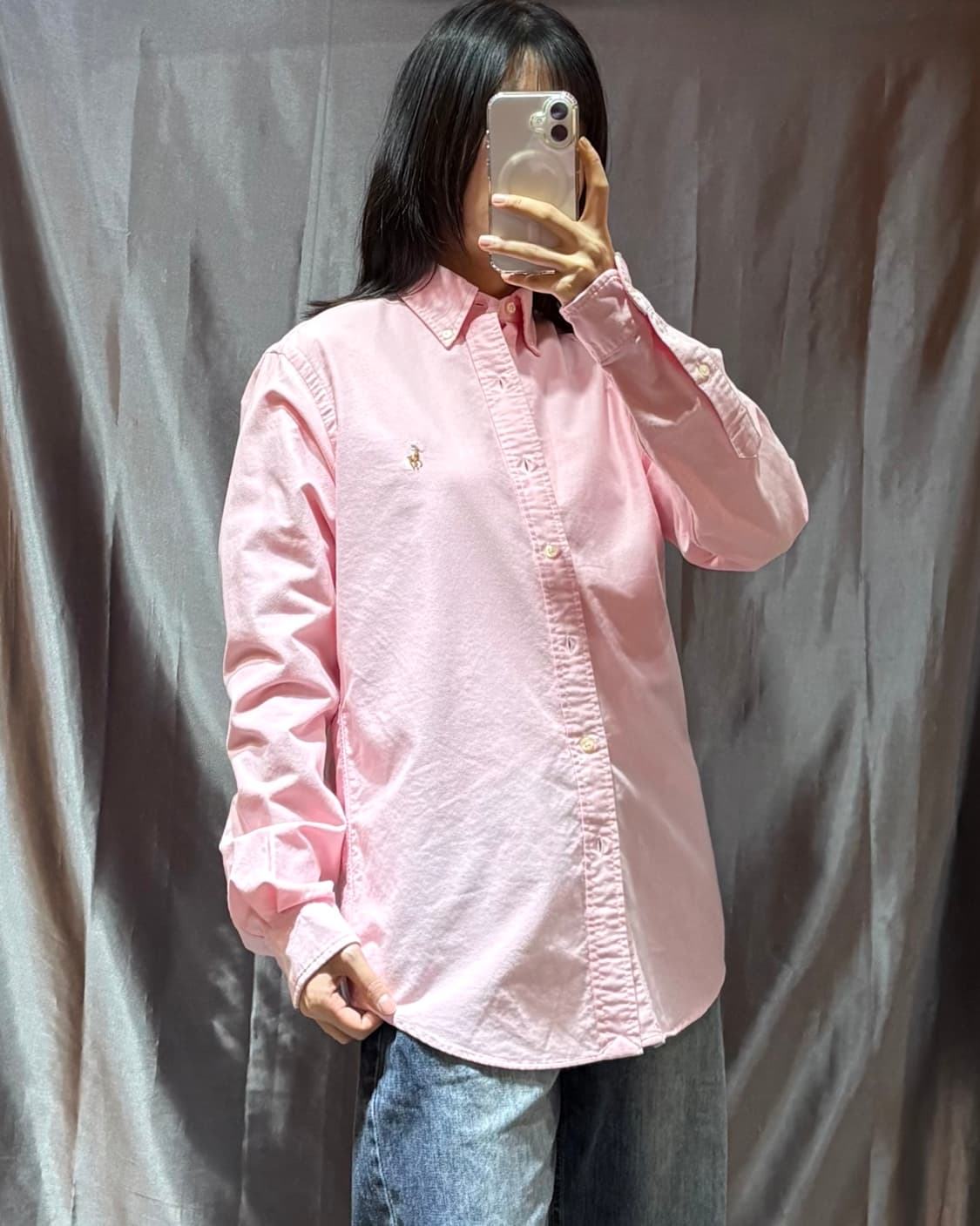 S 폴로랄프로렌 클래식핏 핑크 버튼 셔츠 상품이미지1