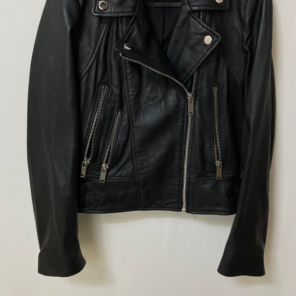 [ S ] 자라 여성 더블 라이더 가죽자켓  상품이미지4