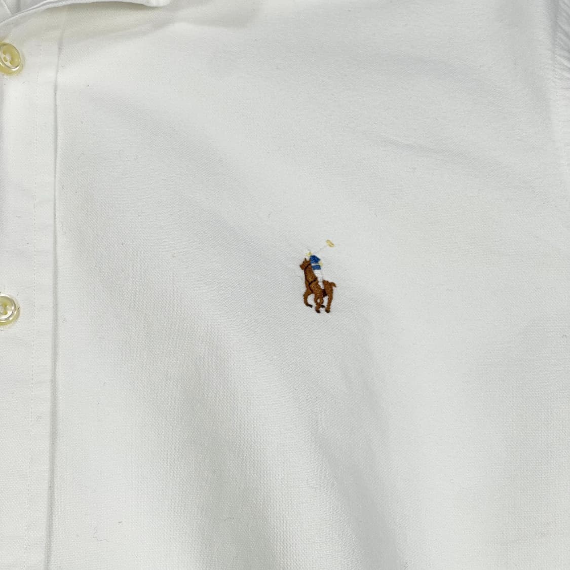 폴로 랄프로렌 포니 커스텀 핏 화이트 셔츠 (M) 상품이미지3