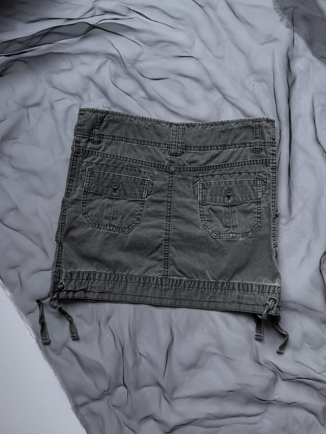 Charcoal Two-Button Mini Skirt 0332 상품이미지6