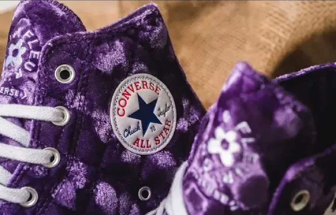 名品 골프 르 플레르 X 컨버스 척 하이 70s  퀼티드벨벳  퍼플 상품이미지3