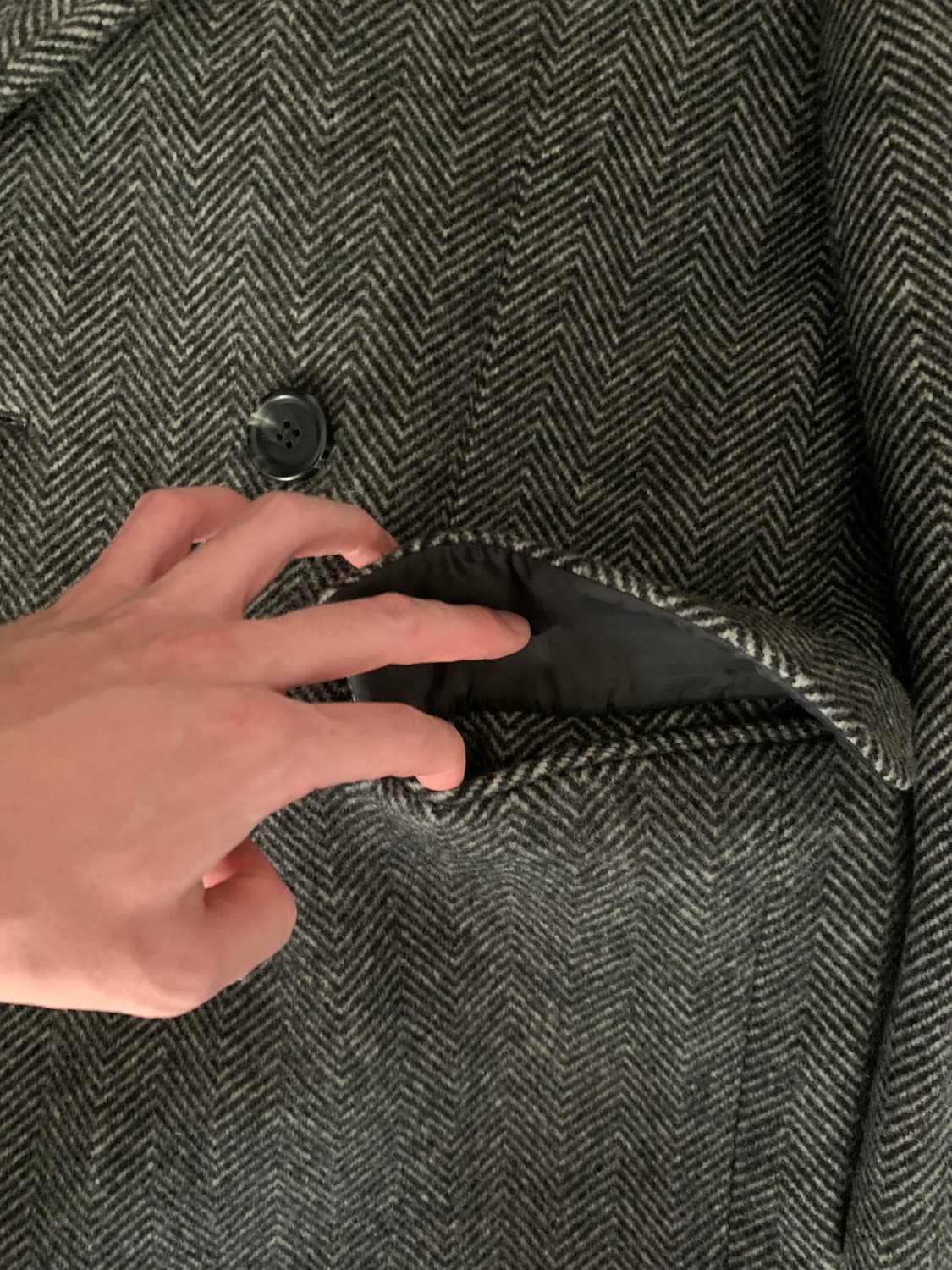 세비지 SAVAGE 헤링본 더블 롱 코트 L 상품이미지6