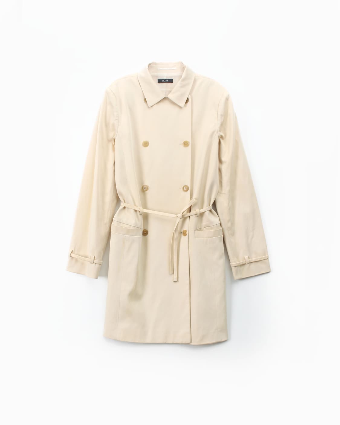 휴고보스 Boss 베이지 아이보리 스트랩 트렌치 코트 자켓 상품이미지1