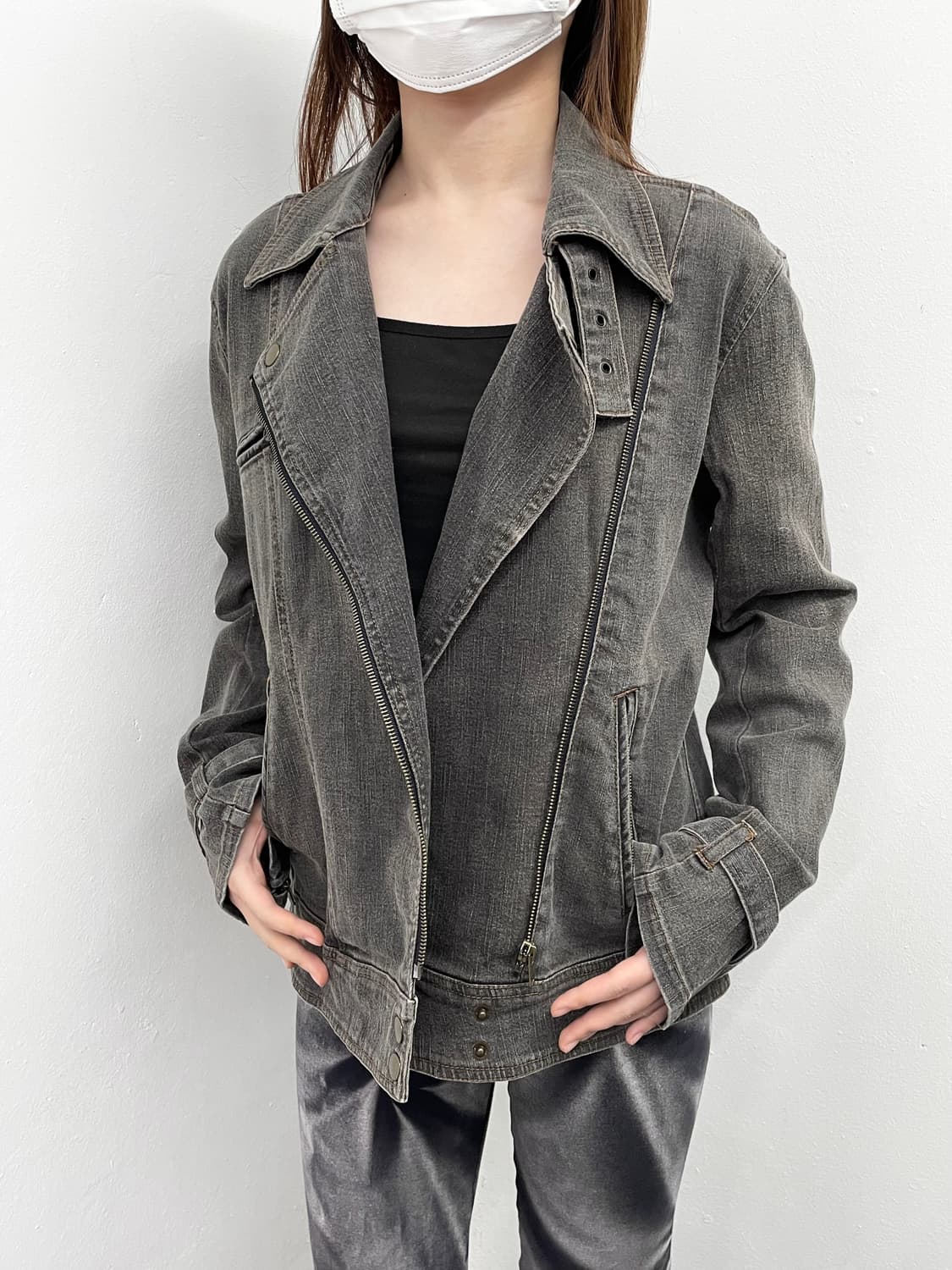 흑청 라이더 버클 자켓 상품이미지1