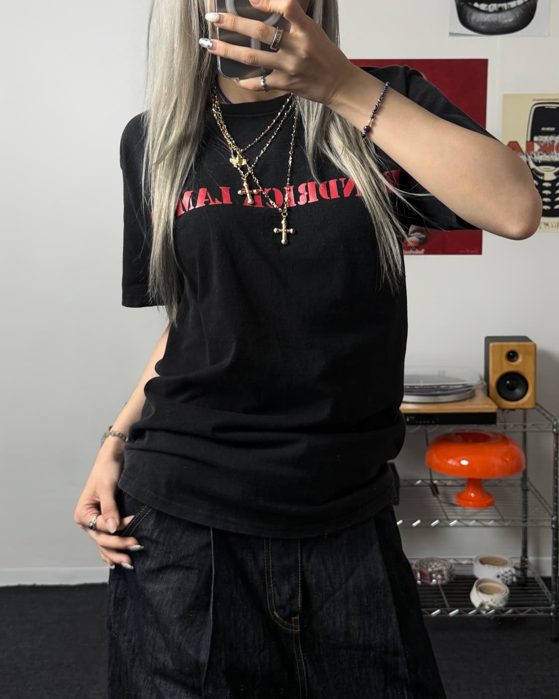 챔피온 켄드릭 라마 DAMN 앨범 커버 블랙 반팔 티셔츠 상품이미지2