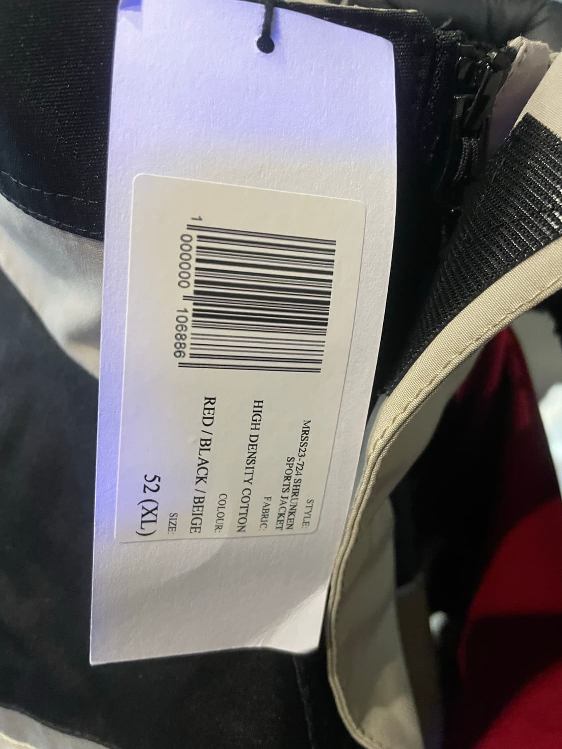 마틴로즈 스포츠 슈렁큰자켓 블랙 레드 베이지XL 상품이미지8