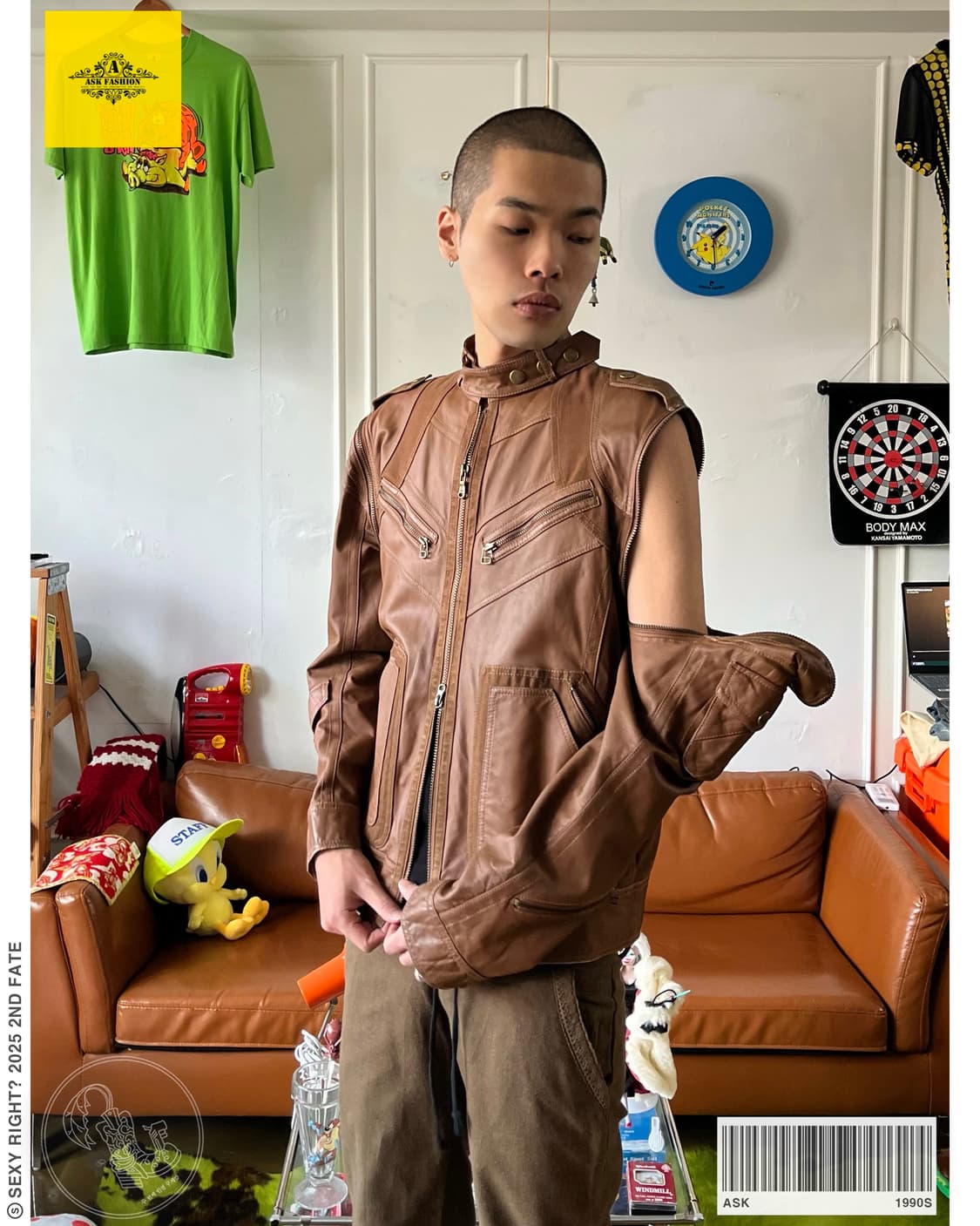 Vintage Technical 2-Way Leather Jacket 상품이미지1