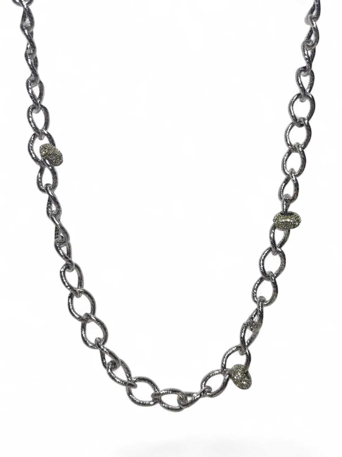 SILVER TONE LONG CHAIN NECKLACE 상품이미지3