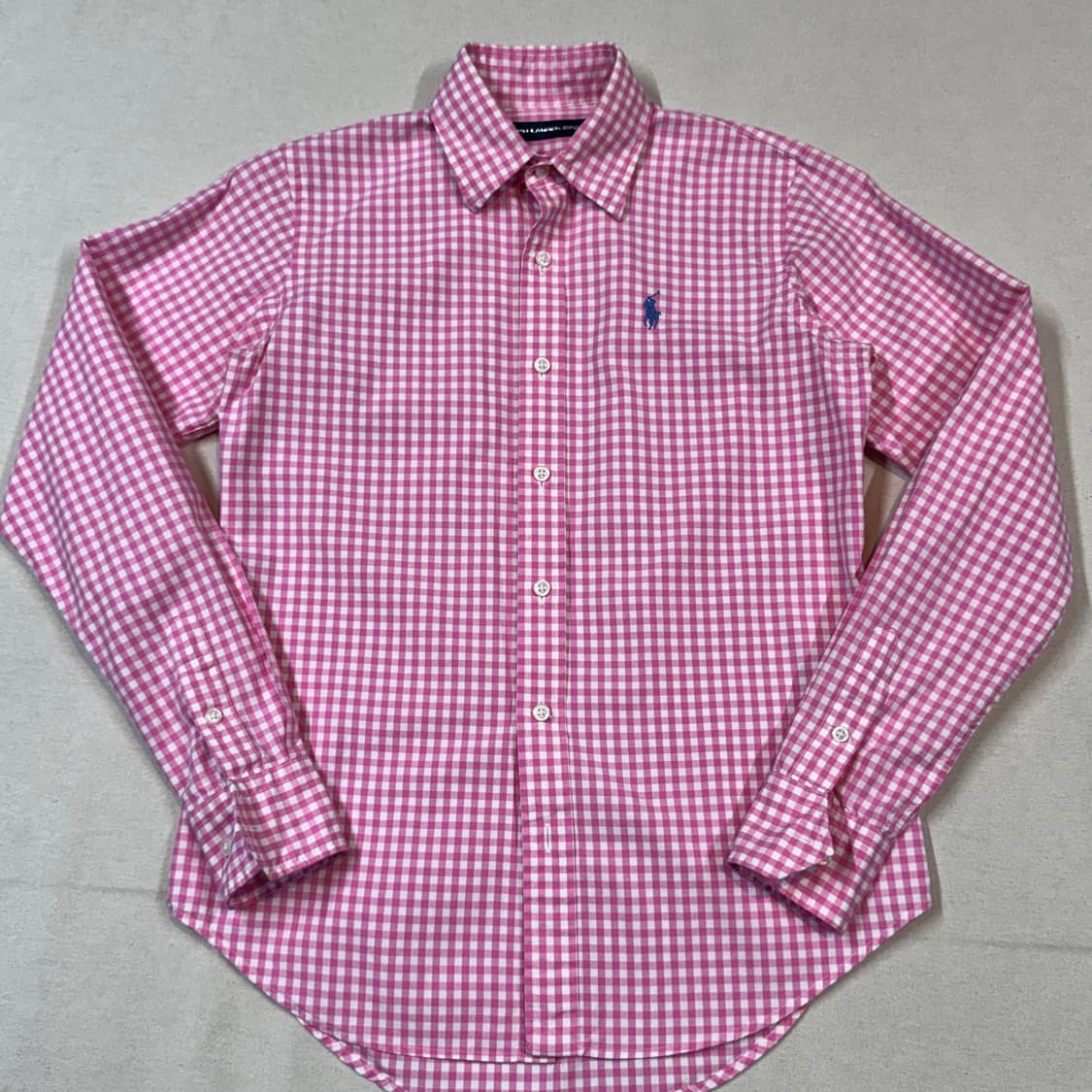 S) 폴로 랄프로렌 클래식 핑크 깅엄 체크 포플린 셔츠 상품이미지2
