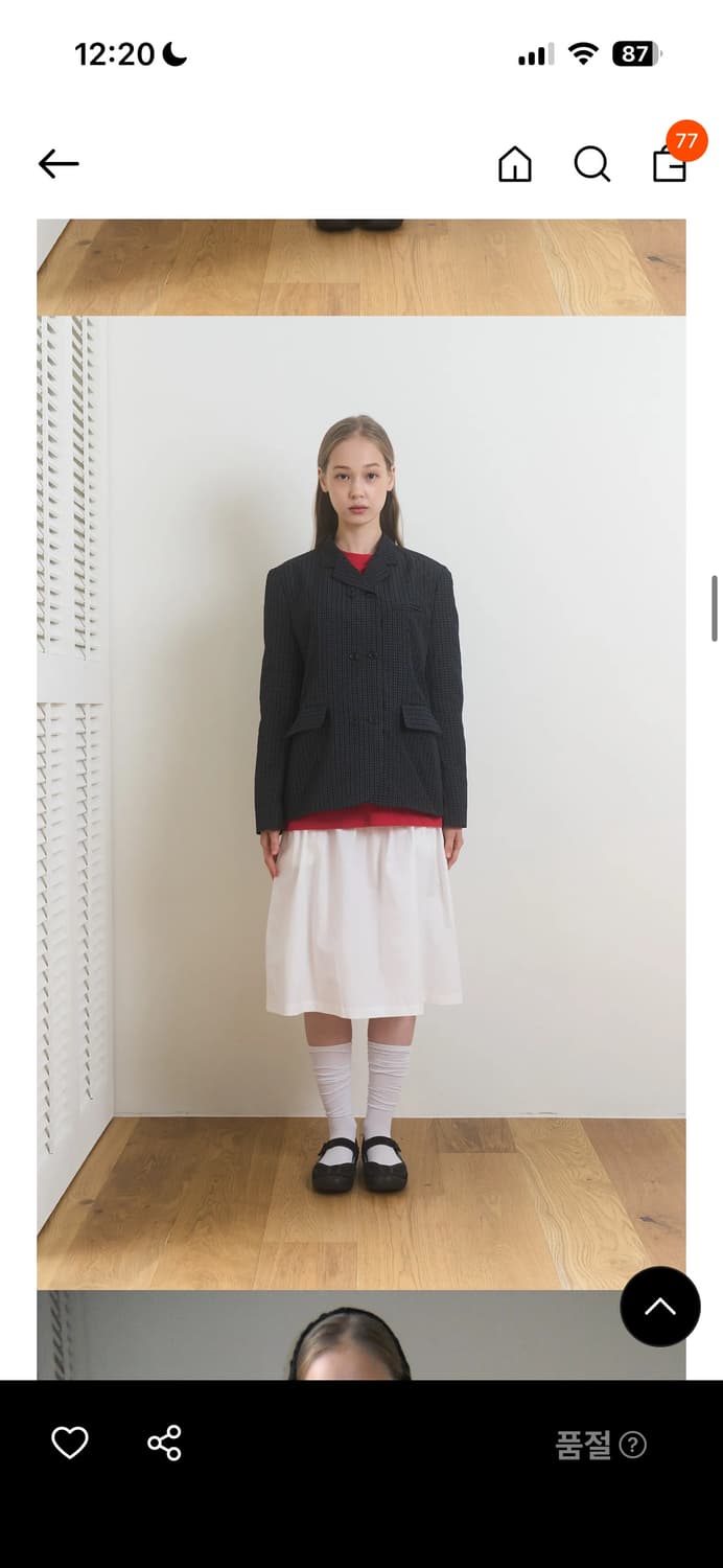 COTTON SHIRRING SKIRT WHITE 상품이미지3