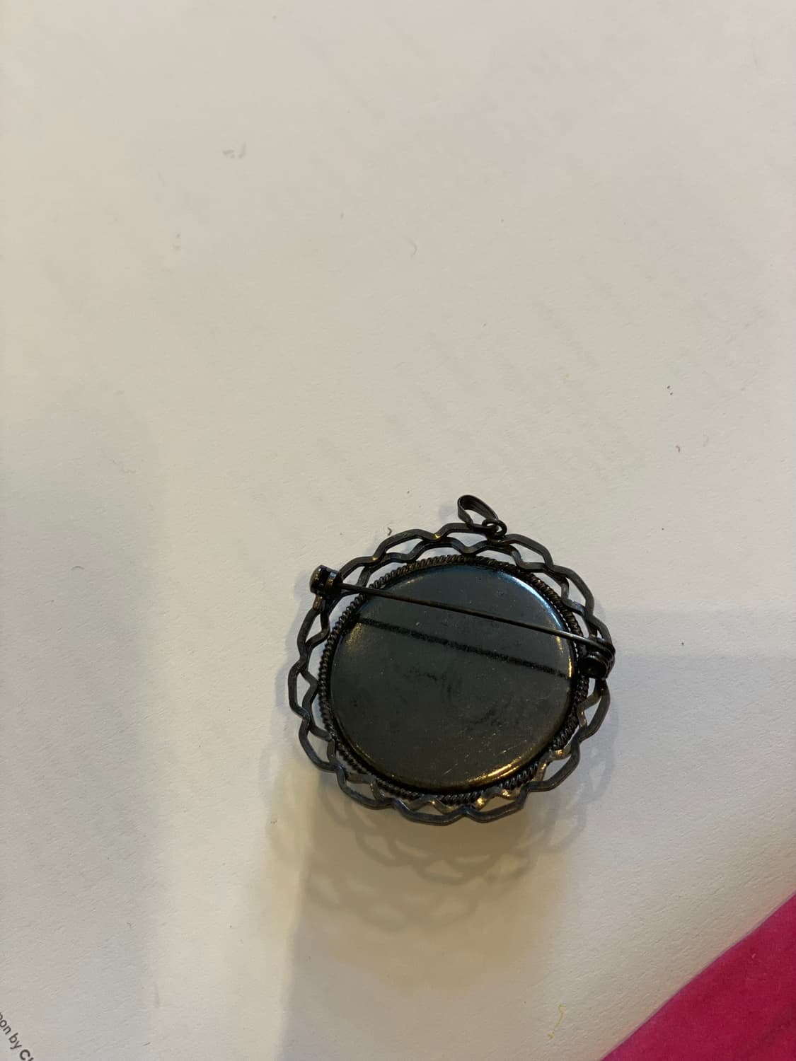 산호 장식 빈티지 돔 브로치 겸 팬던트 상품이미지6