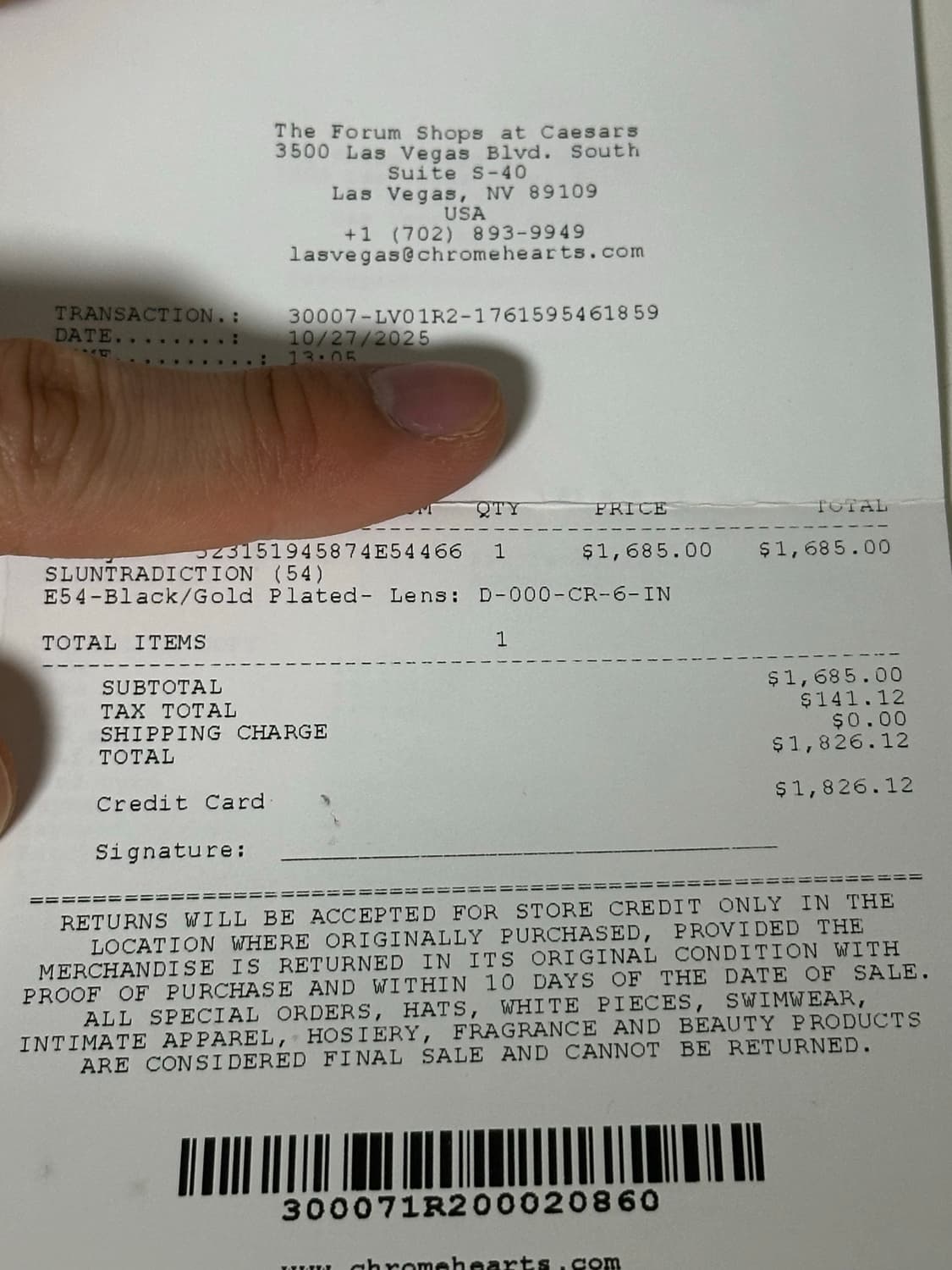 크롬하츠 슬런트레딕션 bk/gp 54 상품이미지6