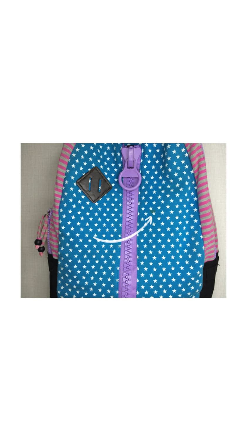 빈티지 블루 퍼플 별 무늬 백팩 상품이미지2