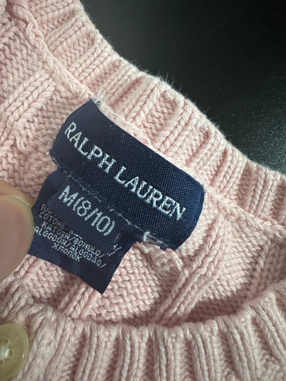 키즈 폴로 랄프로렌 핑크 코튼 케이블 가디건 8 상품이미지3