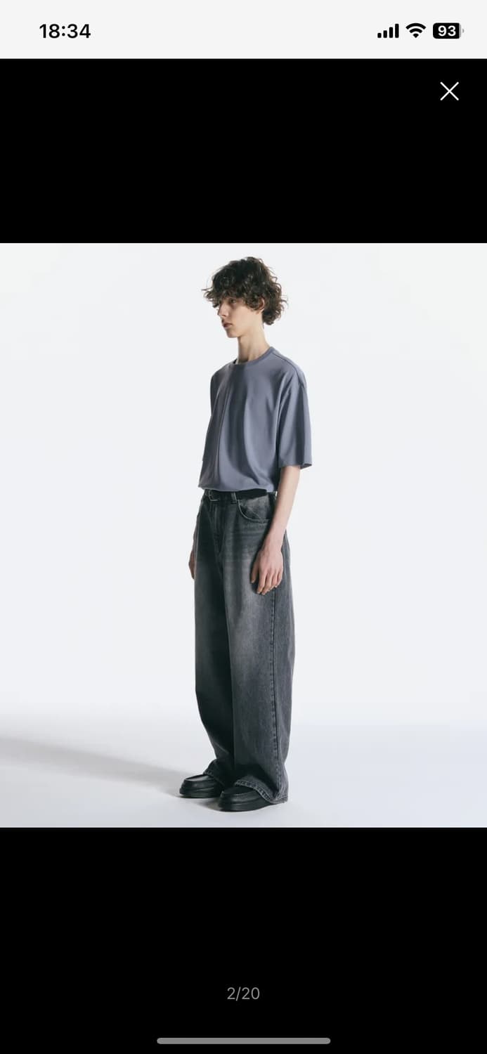 인사일런스 CALIK 로우 웨이스트 와이드 진 ASH GREY 상품이미지2