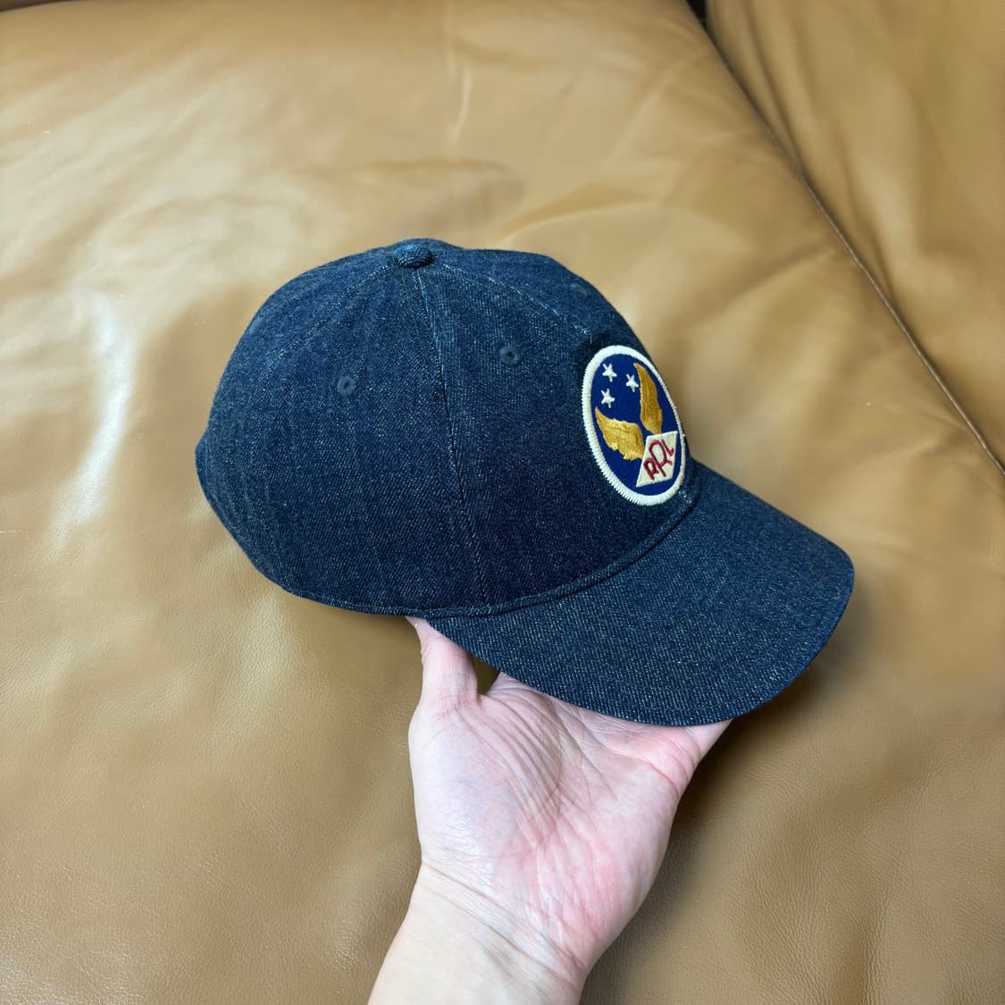 RRL 더블알엘 랄프로렌 폴로 윙로고 6패널 볼캡 모자 데님 상품이미지3