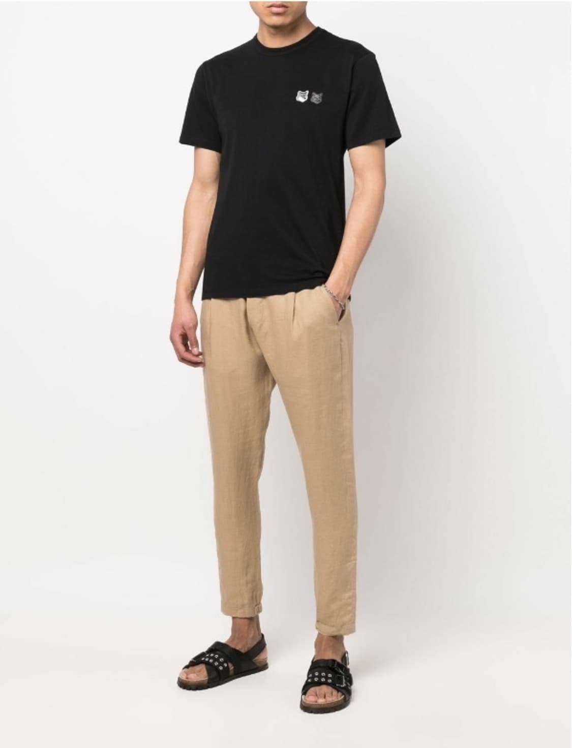 23ss)메종키츠네 더블폭스 반팔M/블랙 상품이미지1