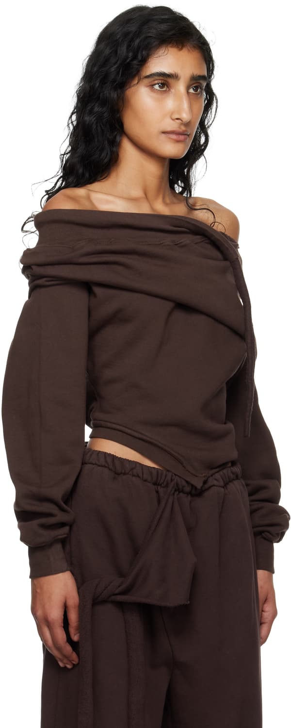 [M]오토링거 25fw SLOUCHY 오프숄더 니트/브라운 상품이미지2