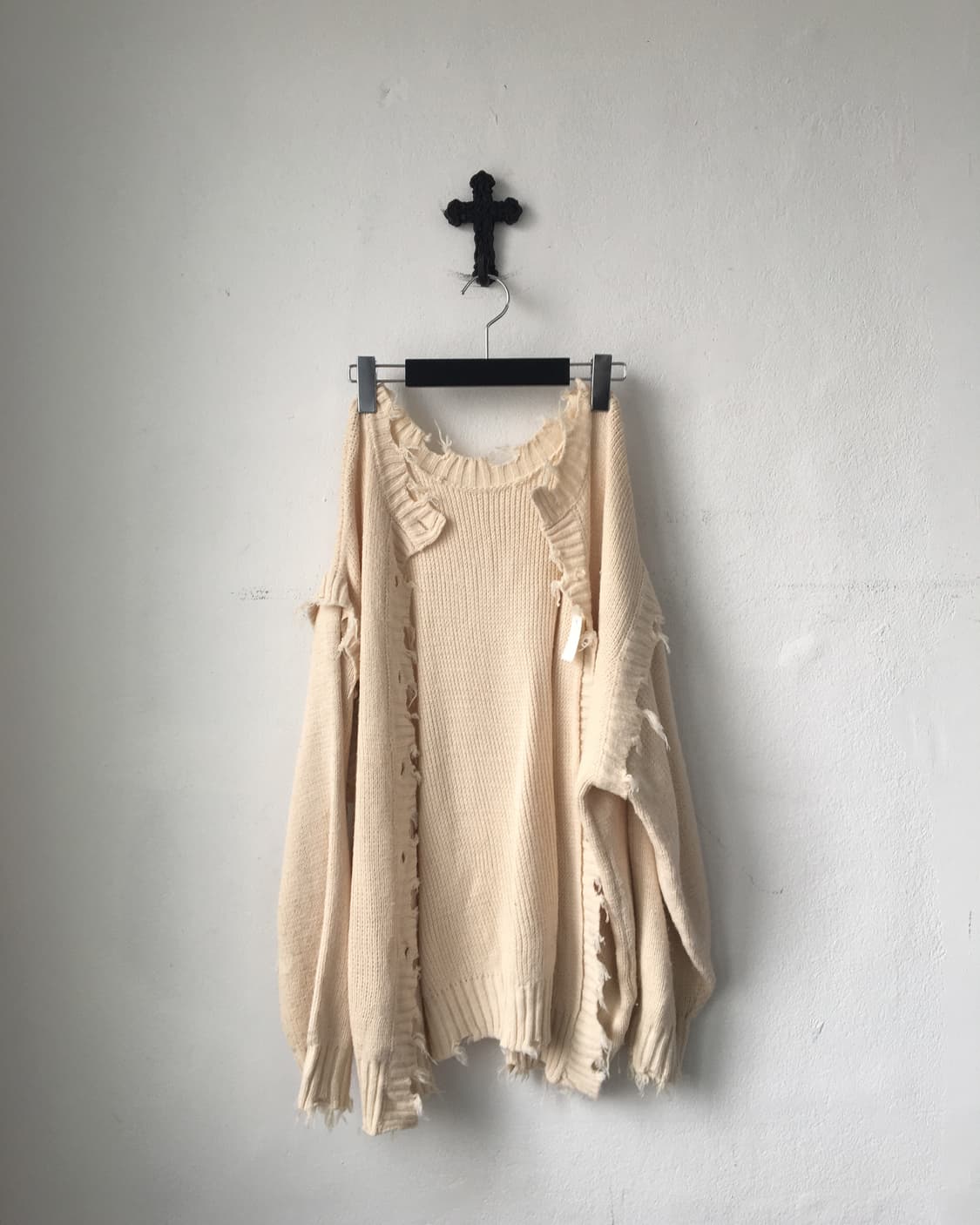 Damage open knit cardigan 상품이미지2