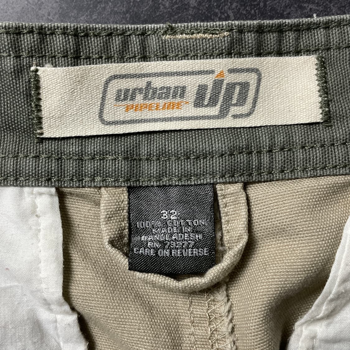 URBAN UP 빈티지 베이지 코튼 카고 하프 팬츠 A00704 상품이미지9