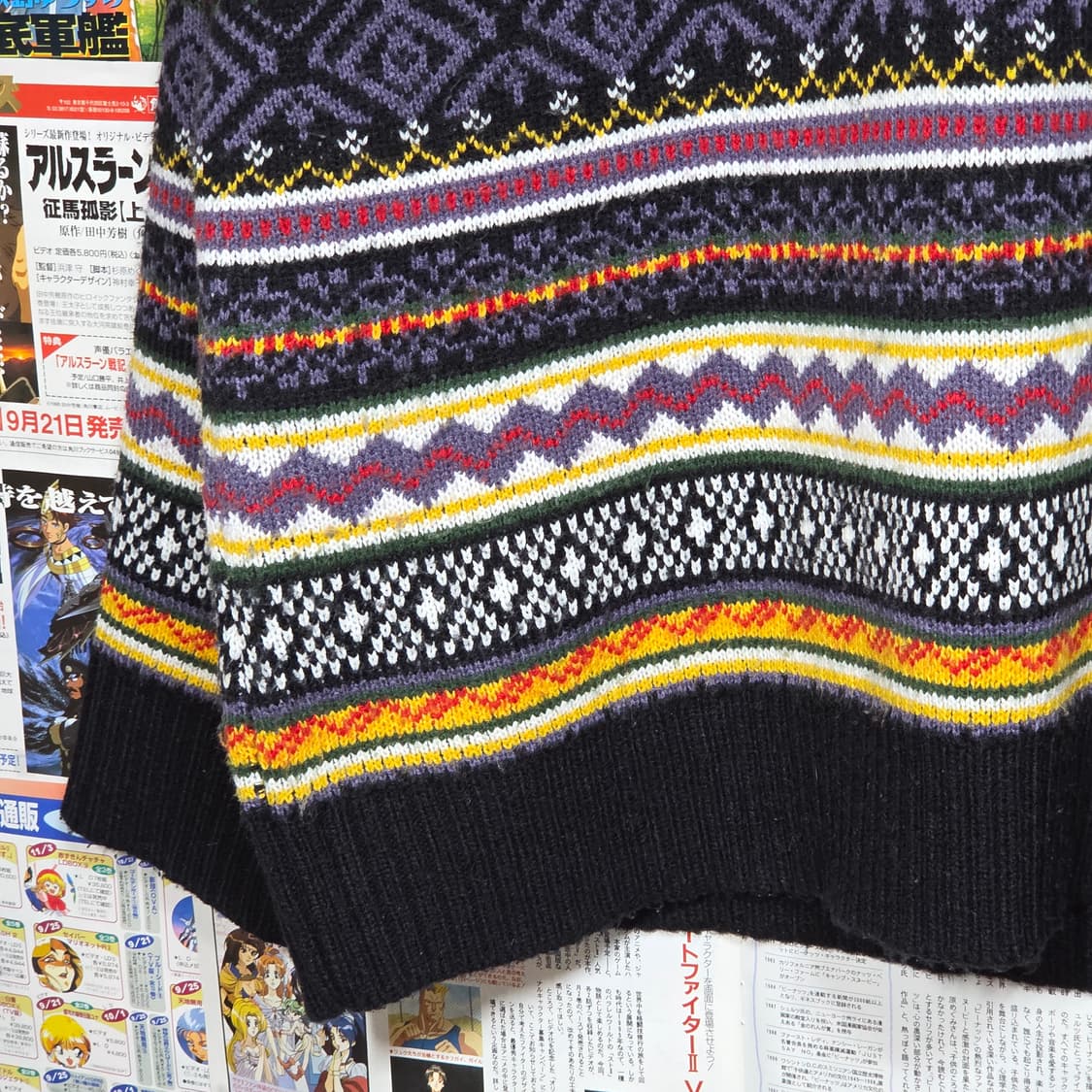 빈티지 에스닉 패턴 퍼플 니트 상품이미지4