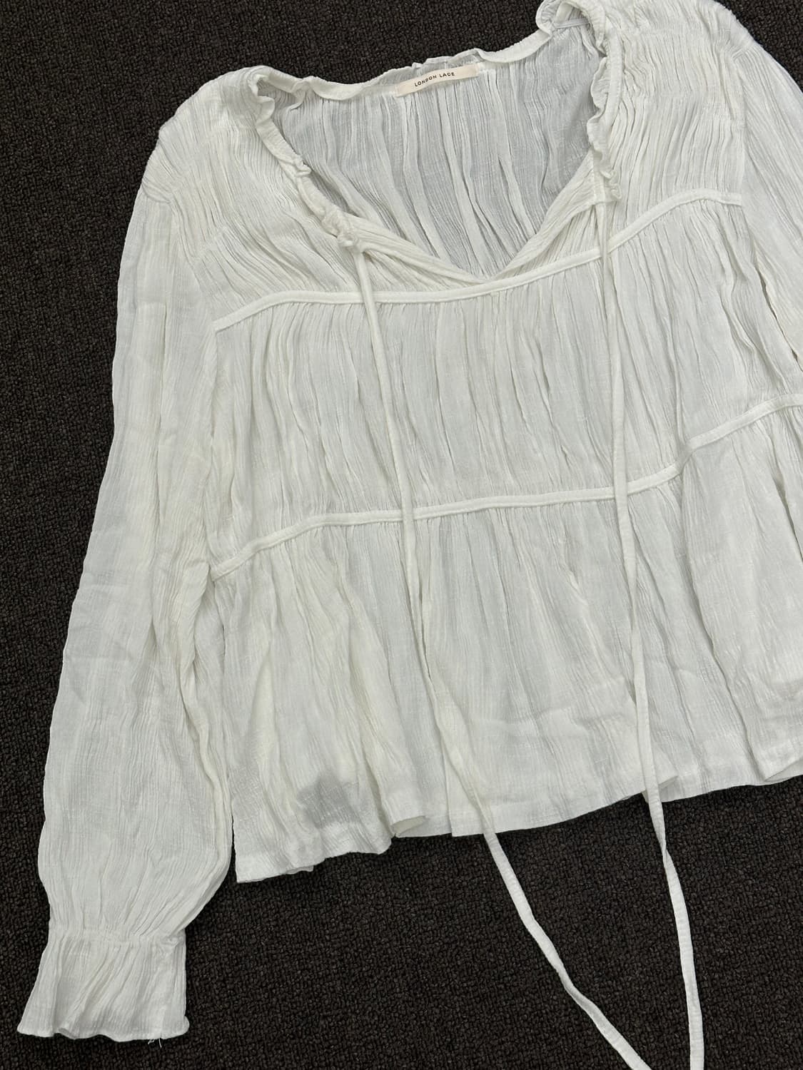 OS)Japanese vintage 화이트 셔링 블라우스 상품이미지4