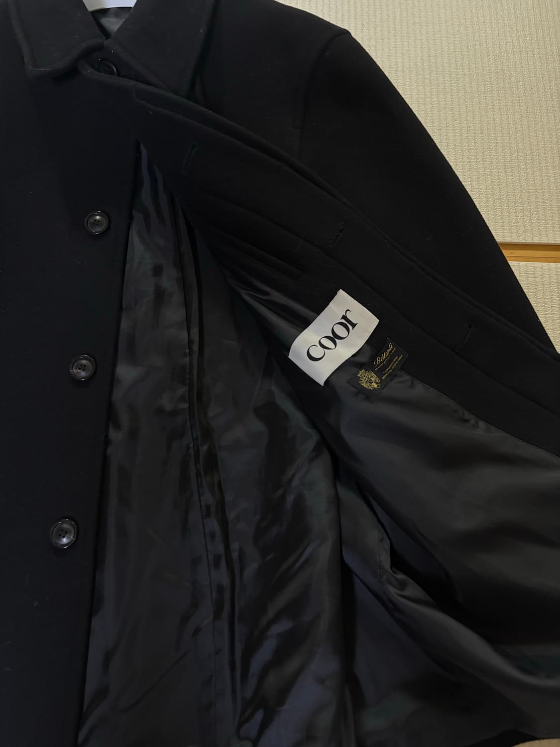 쿠어 COOR 벨란디 캐시미어 블렌드 하프코트 블랙 | 24년 12월 구 상품이미지3