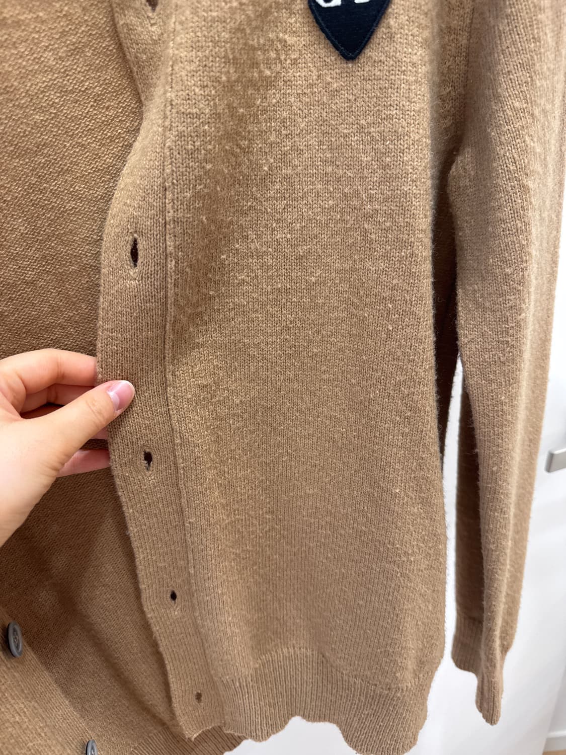 꼼데가르송 베이지 블랙와펜 가디건 상품이미지3