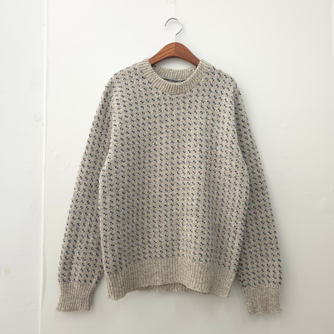 USA제 ALPS 알프스 버드아이 울 니트 스웨터 남녀공용 상품이미지1