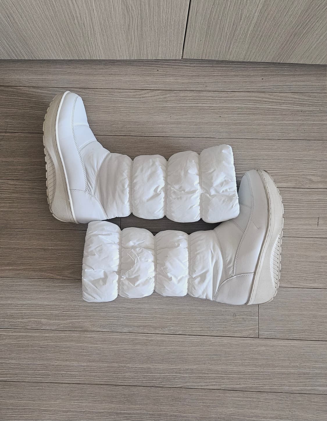 화이트아이보리 패딩 롱부츠 240 지퍼형 | 털깔창 포함 5cm키높이 상품이미지5