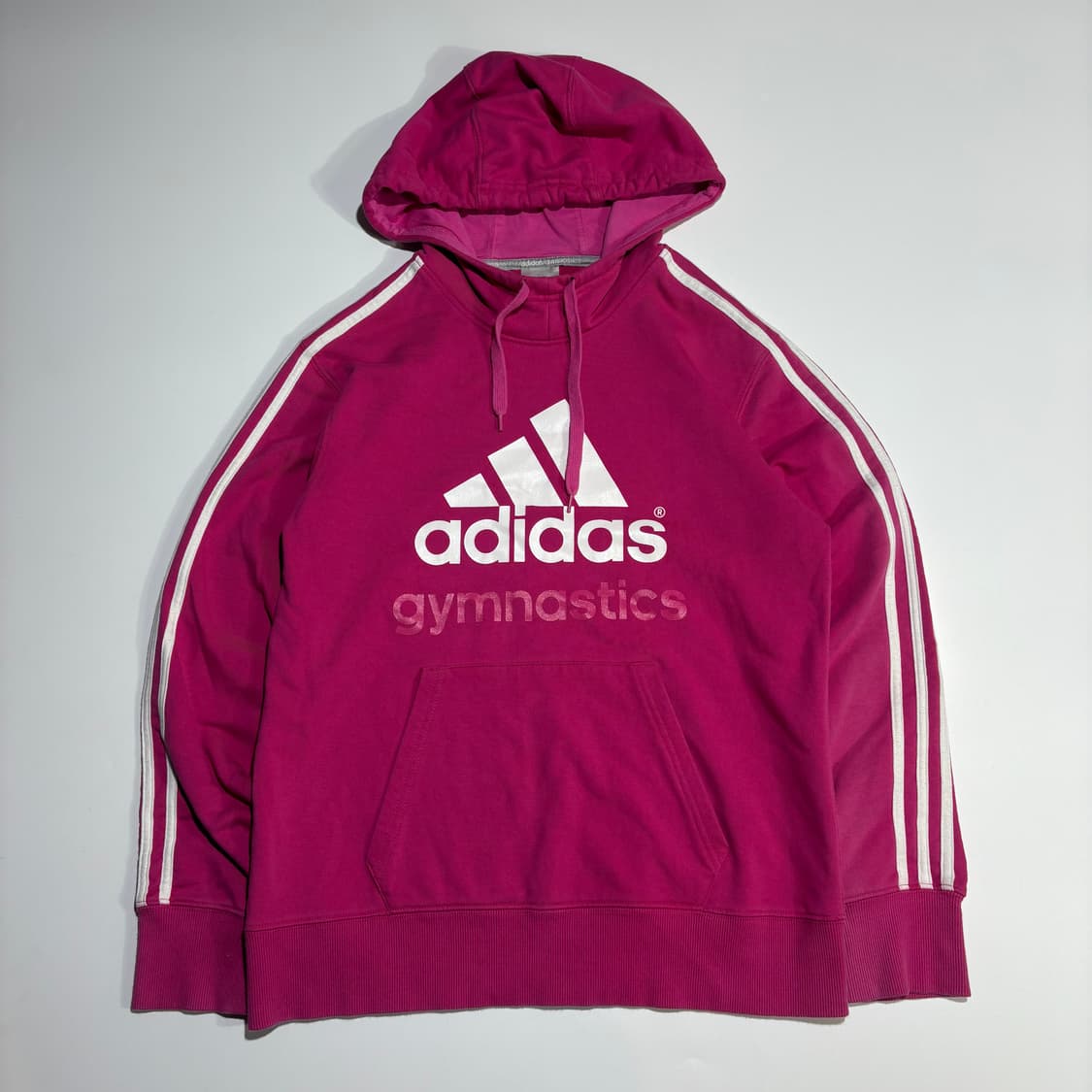 아디다스 짐나스틱스 핑크 삼선 로고 후드티 상품이미지1