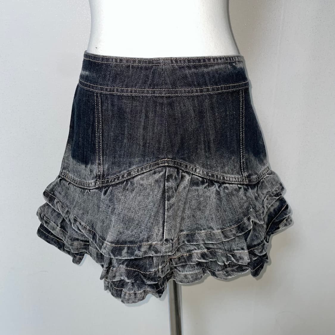 Black denim cancan skirt 상품이미지5
