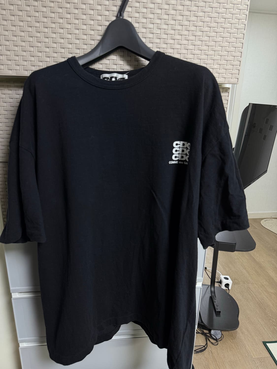 cdg 오버사이즈 반팔티 블랙 m 상품이미지3