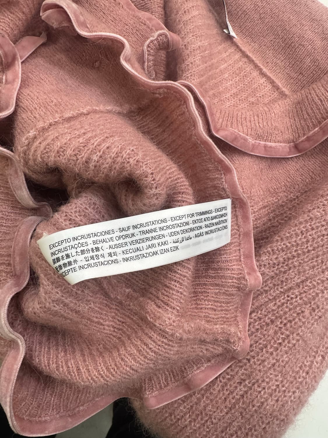 자라 ZARA 러플 크롭 가디건 핑크 M  상품이미지6