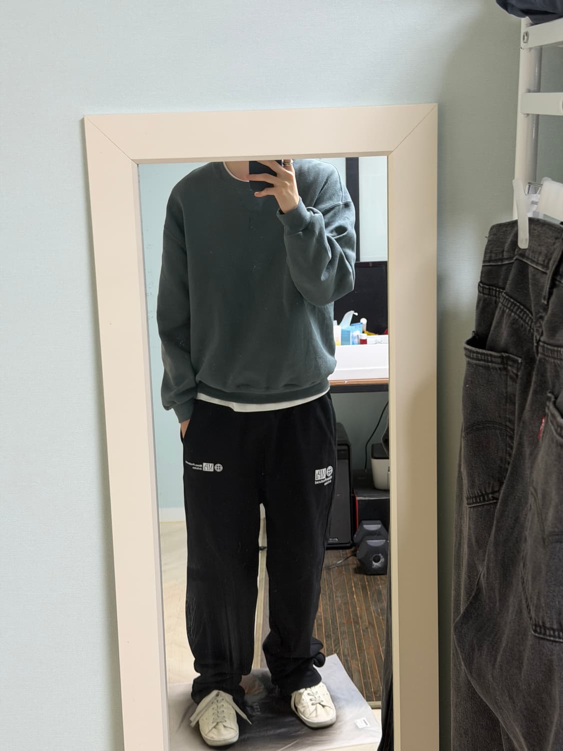 90s 빈티지 러셀 맨투맨  그린(L) 상품이미지1