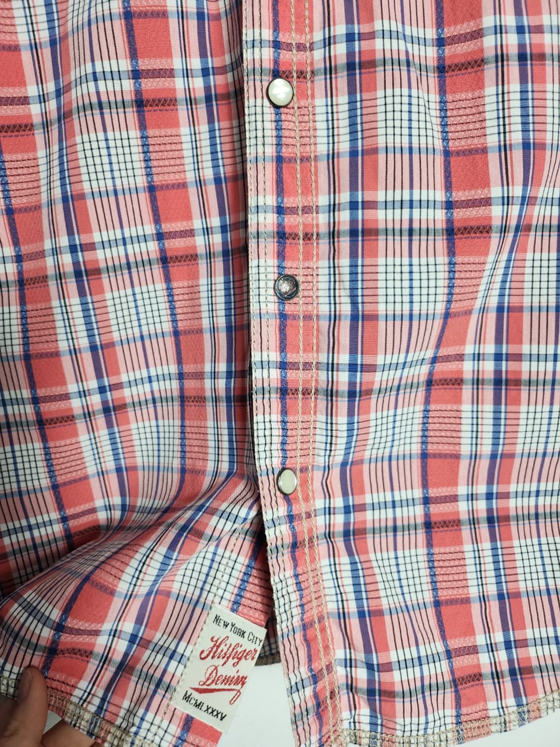S 타미 힐피거 데님 체크 웨스턴 셔츠 상품이미지5