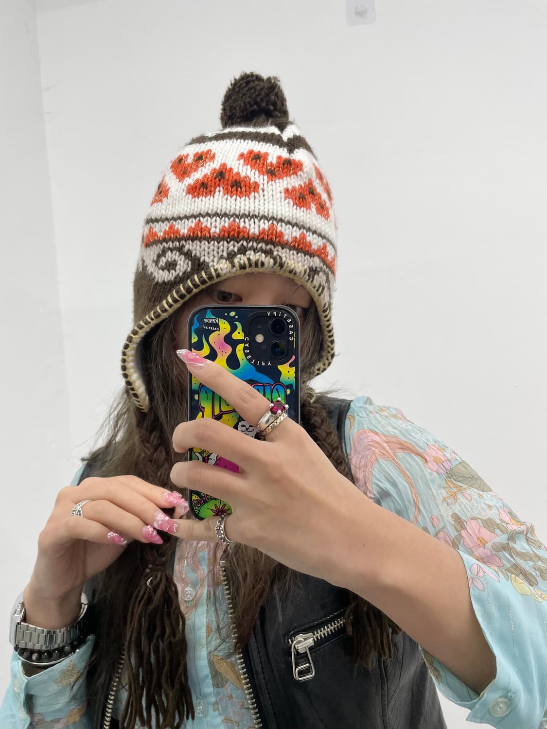 브라운 노르딕 이어플랩 비니 상품이미지2