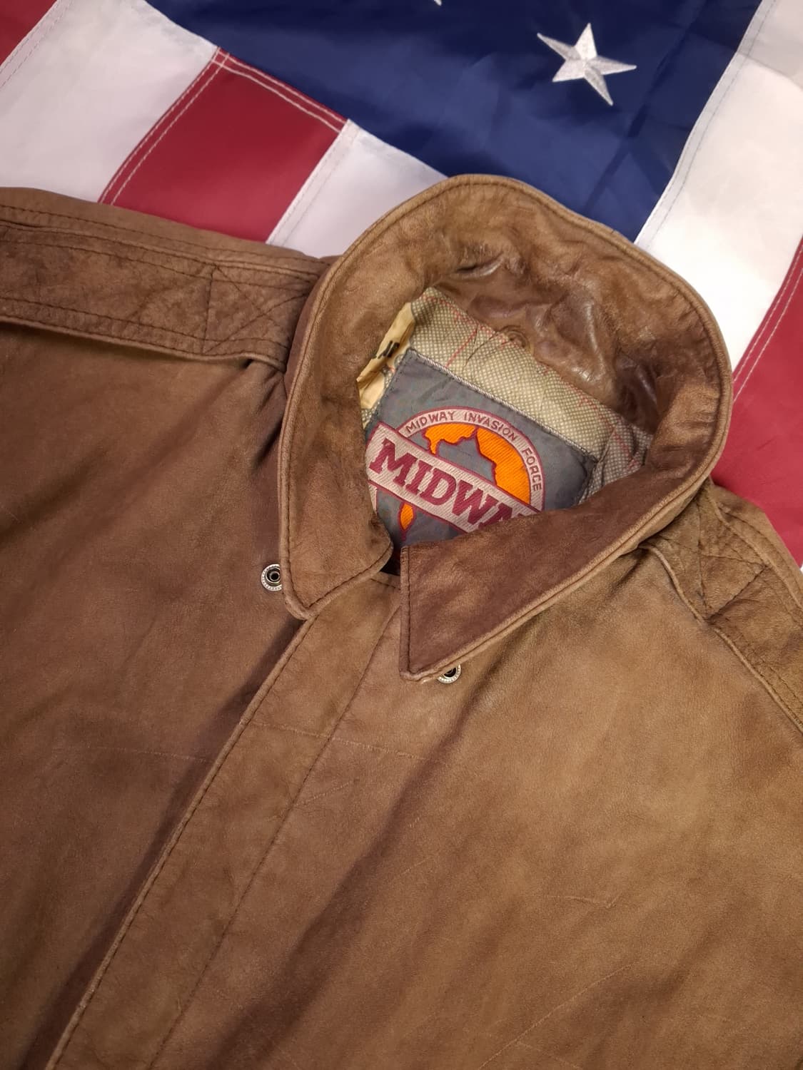 90's 일본판 미드웨이 미공군 A-2 리얼레더 항공자켓 상품이미지6