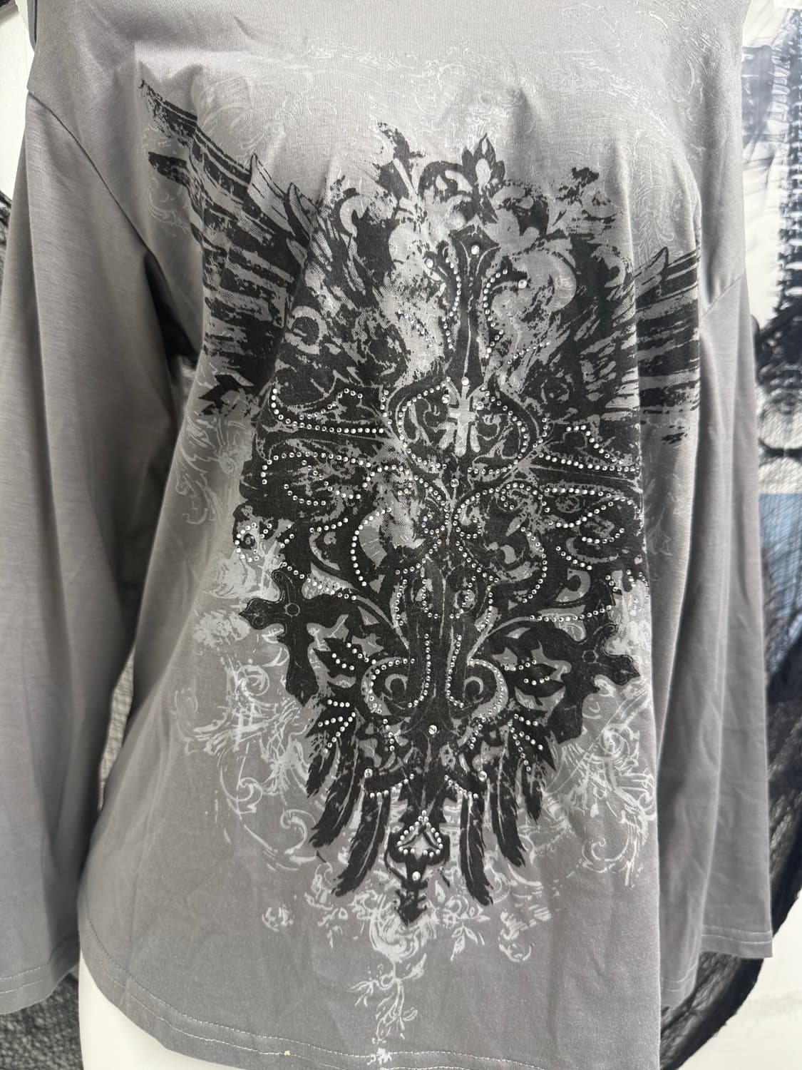 Punk mood off shoulder longsleeve 상품이미지2